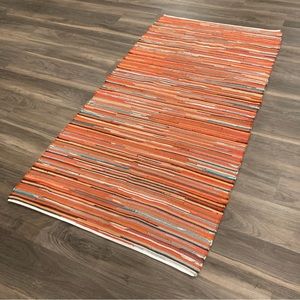 New Rag Rug oranges with gray and teal 29.5x58